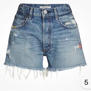 Moussy Classic Blue Distressed Jean Shorts
Size 26
